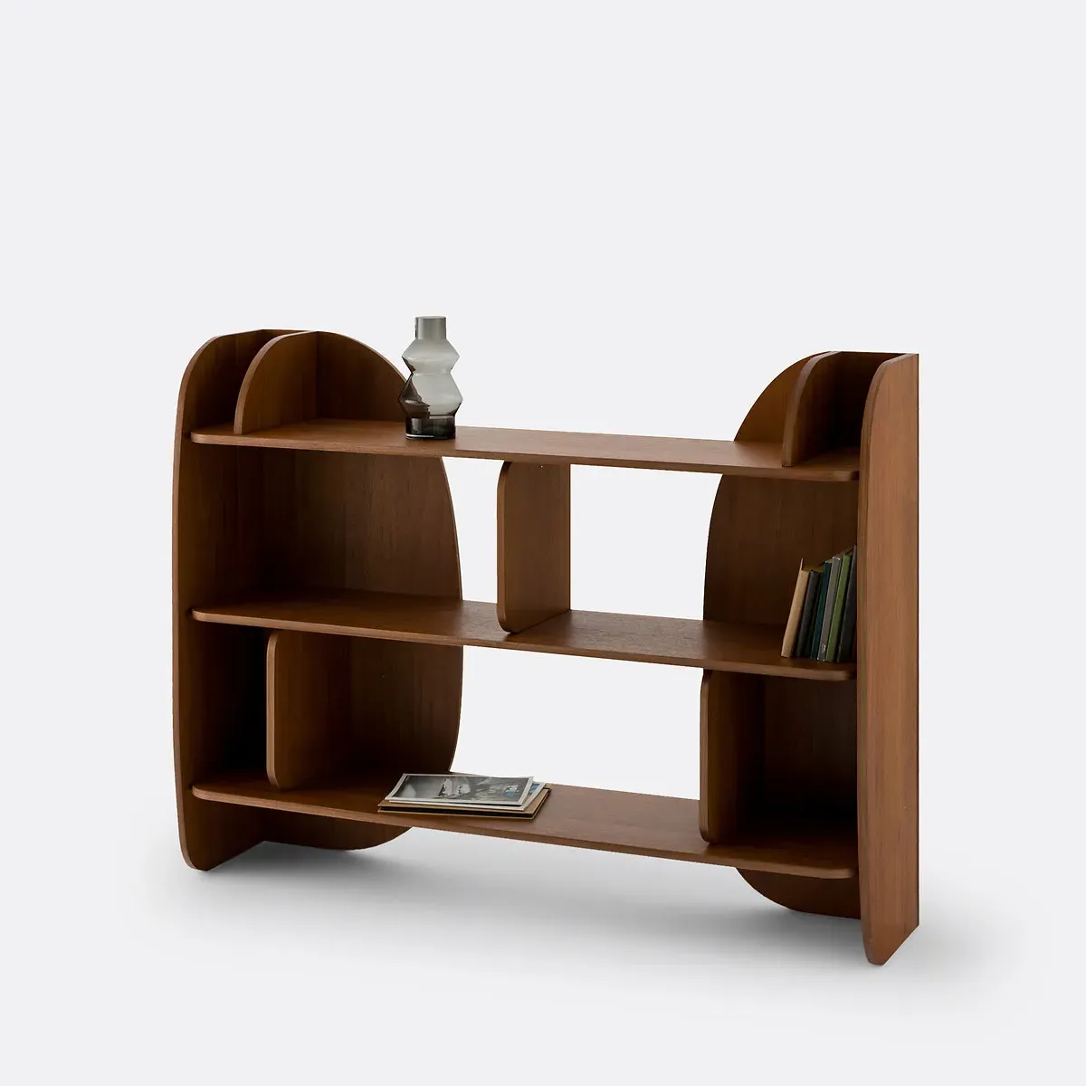 Gorman Low Bookcase with Open Compartments - Walnut, MDF product
