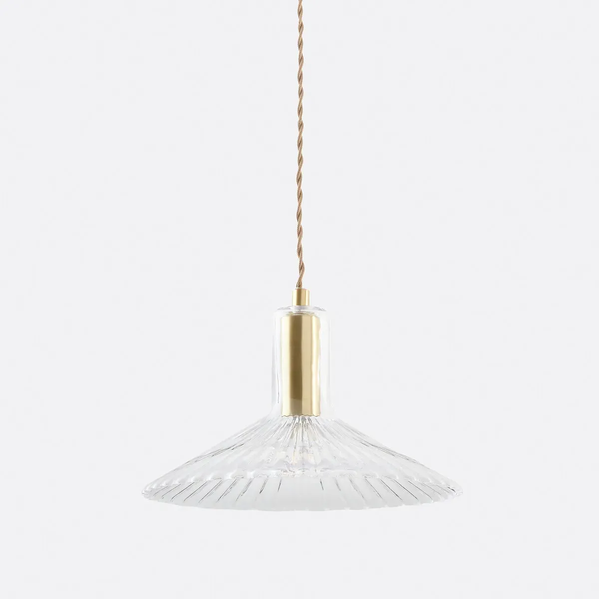 Gramma Ribbed Round Hanging Lamp - Transparent, Glass product