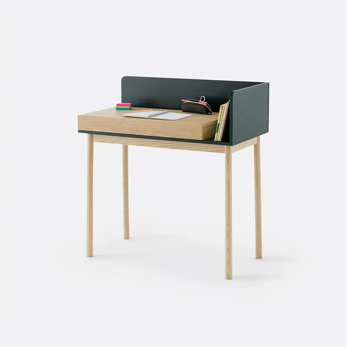 Graphy 1 Drawer Desk with Reversible Partition - Oak, MDF product