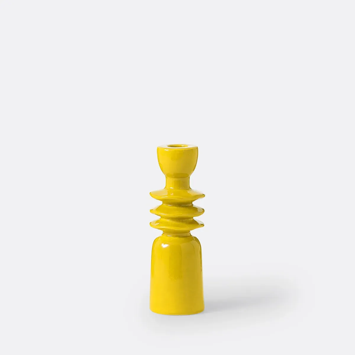 Greta Ceramic Candlestick 18cm - Yellow alternate view
