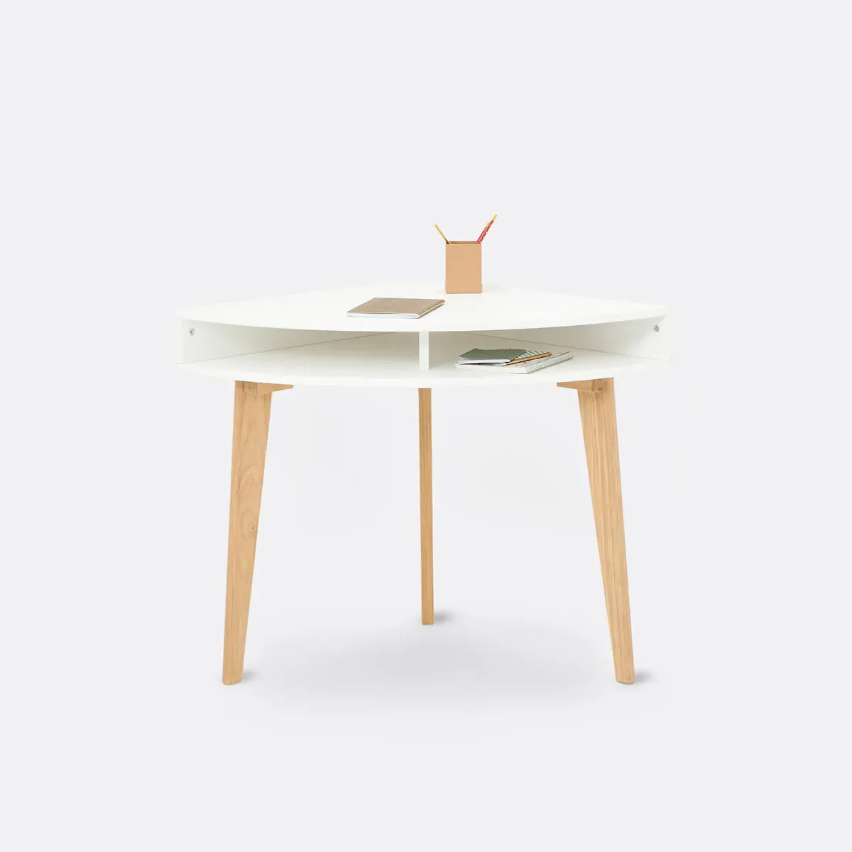 Grimsby Corner Console Desk with Storage - White, Pine alternate view