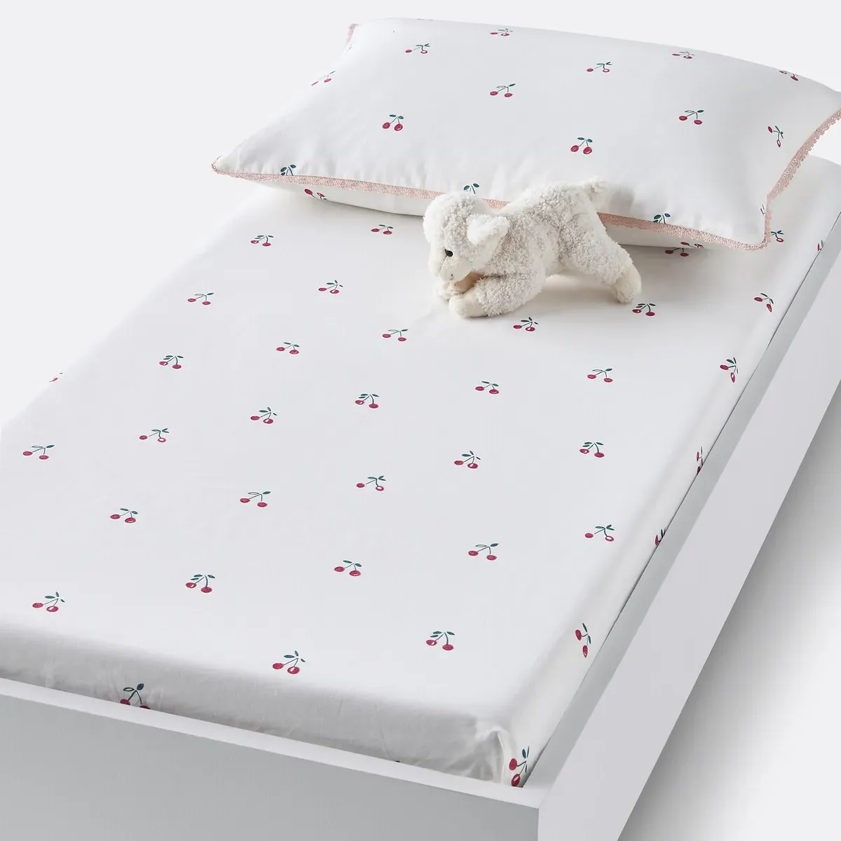 Griotte Cherry Print Cot Fitted Sheet - Organic Cotton product