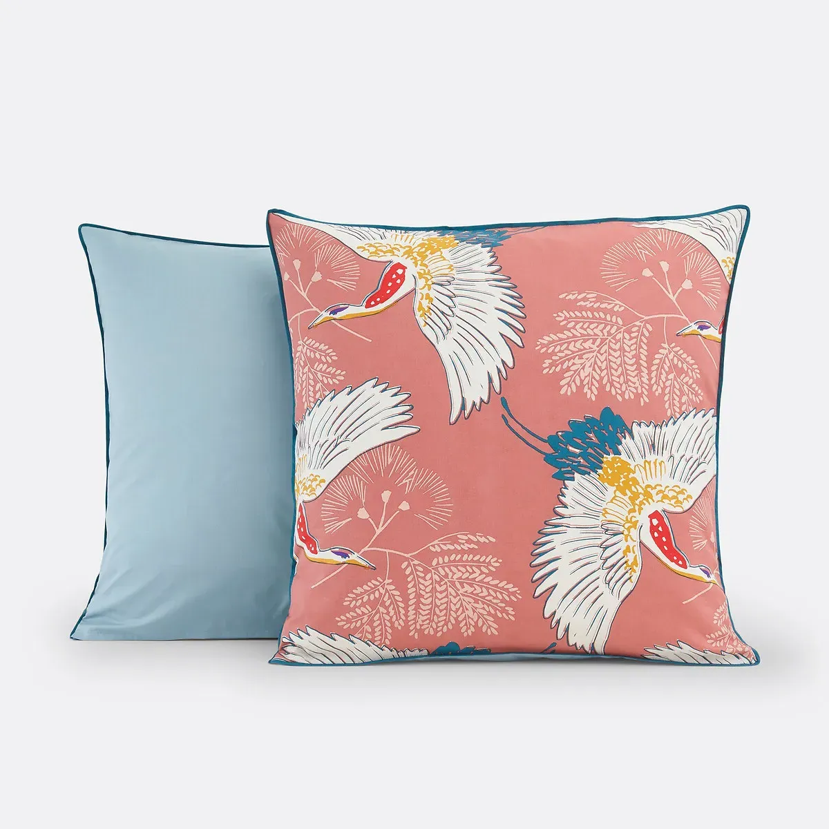 Grues Cotton Percale Pillowcase - Pink Blush alternate view