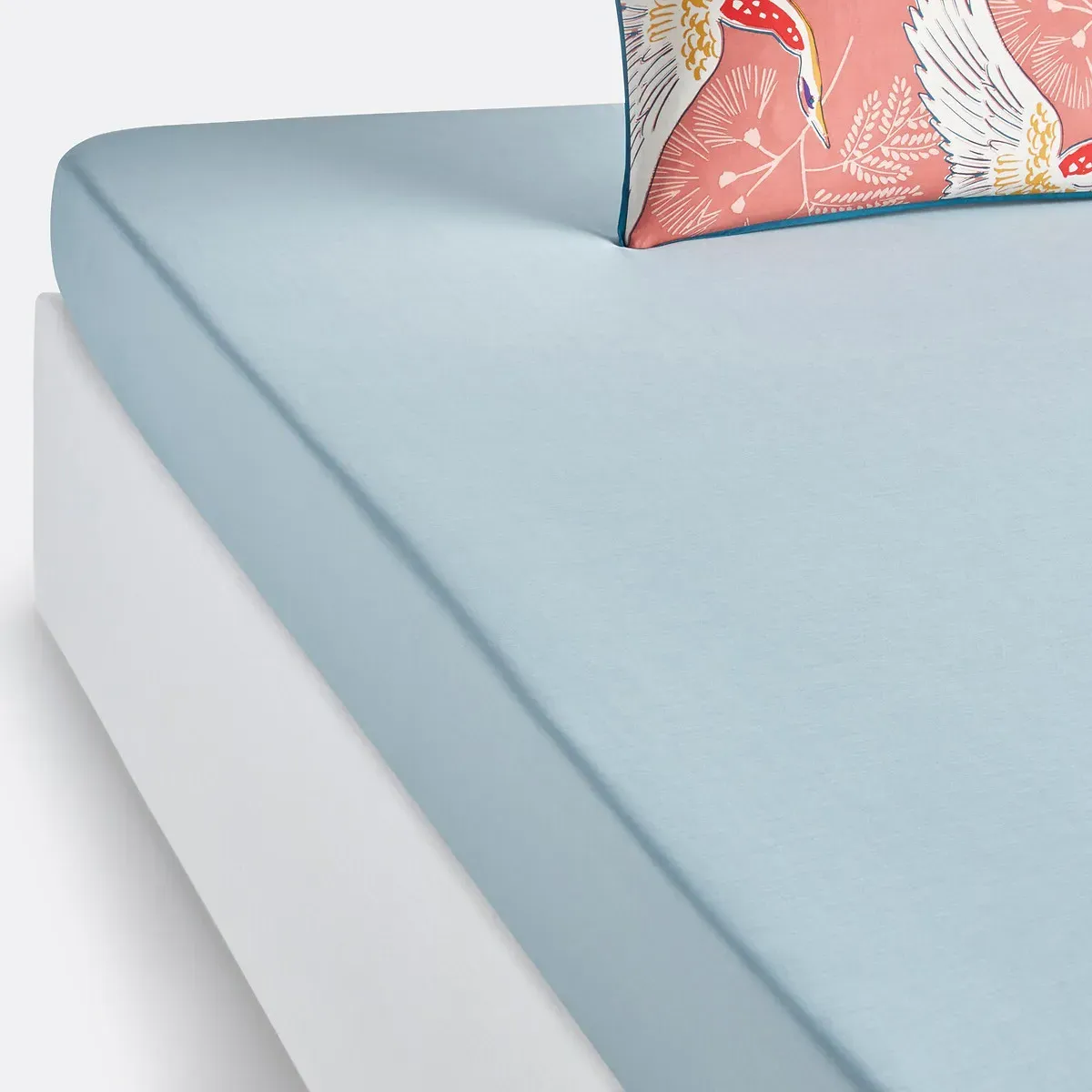 Grues King Fitted Sheet - Grey-Blue, Cotton Percale product