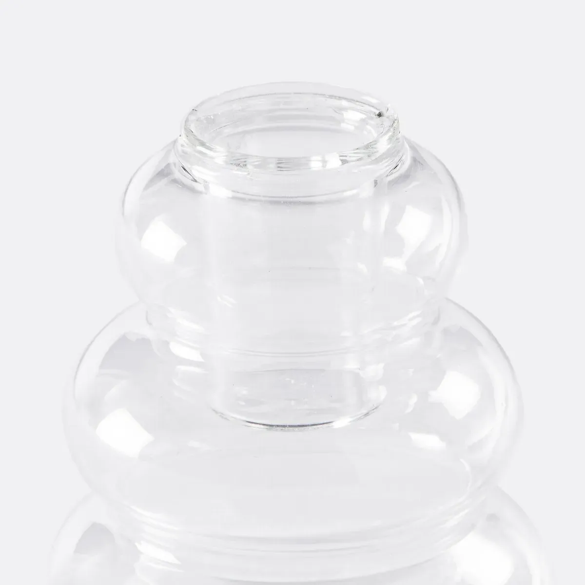 Hadi Set of 2 Candle Holders - Transparent, Glass alternate view