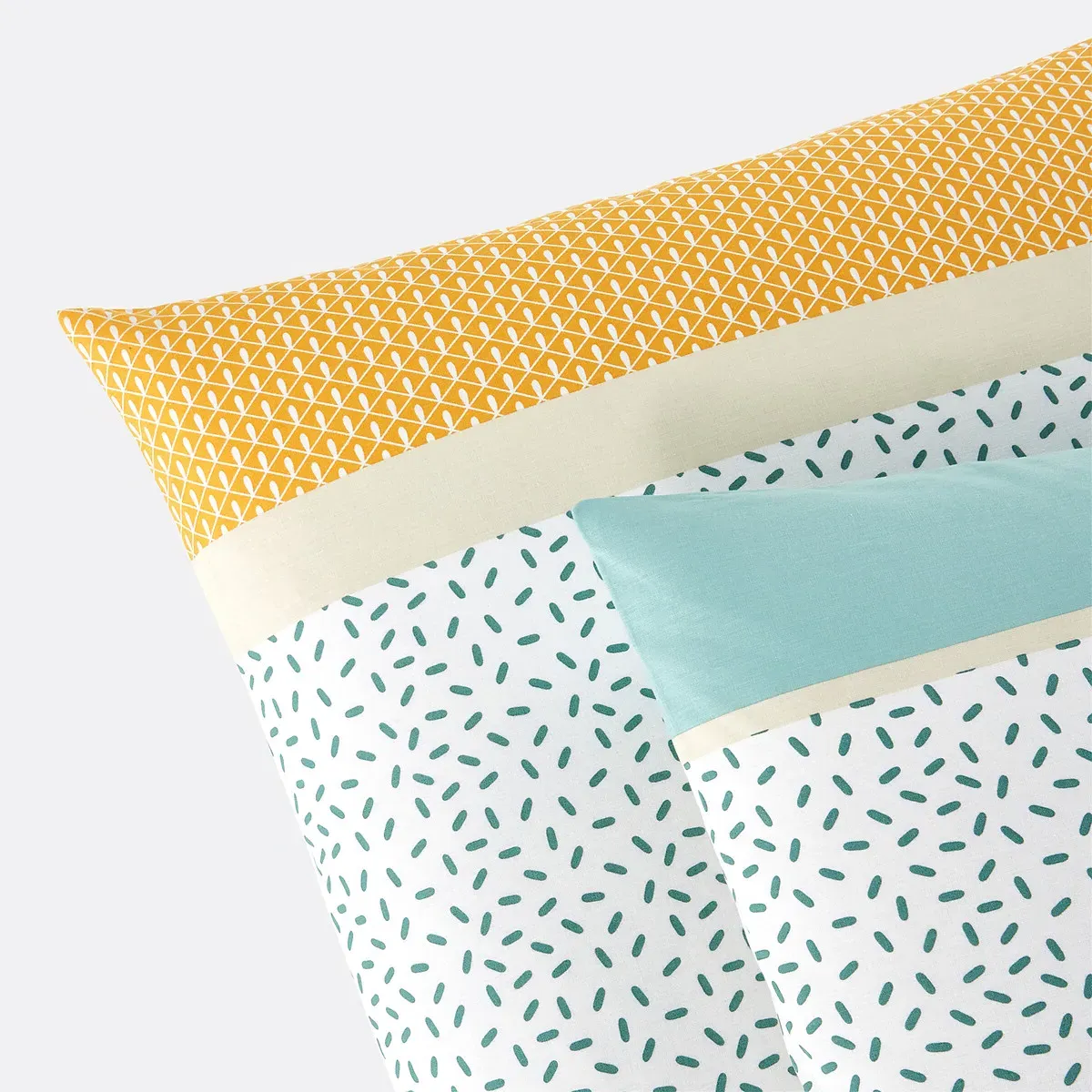 Happy Stripes Graphic Cotton Pillowcase - Printed alternate view