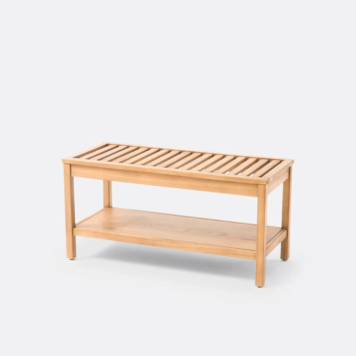 Haumea Bathroom Bench with Trays - Acacia product