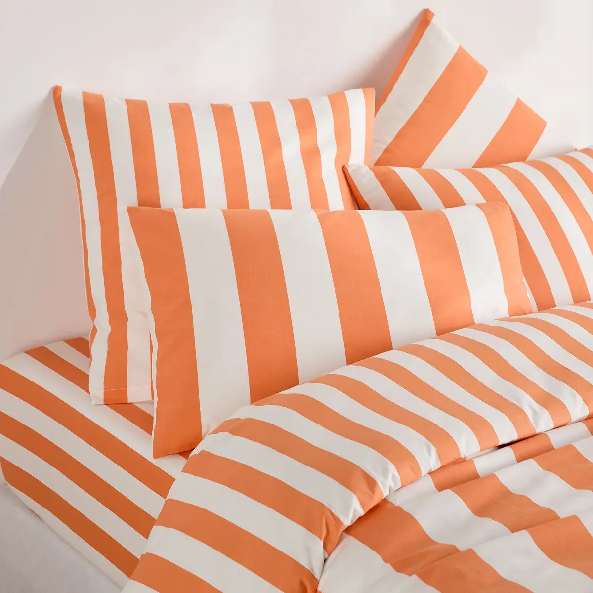 Hendaye Striped Pillowcase - Orange, Cotton alternate view