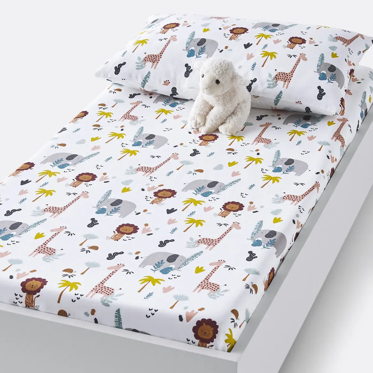 Henri Animal Print Cot Fitted Sheet - Organic Cotton product