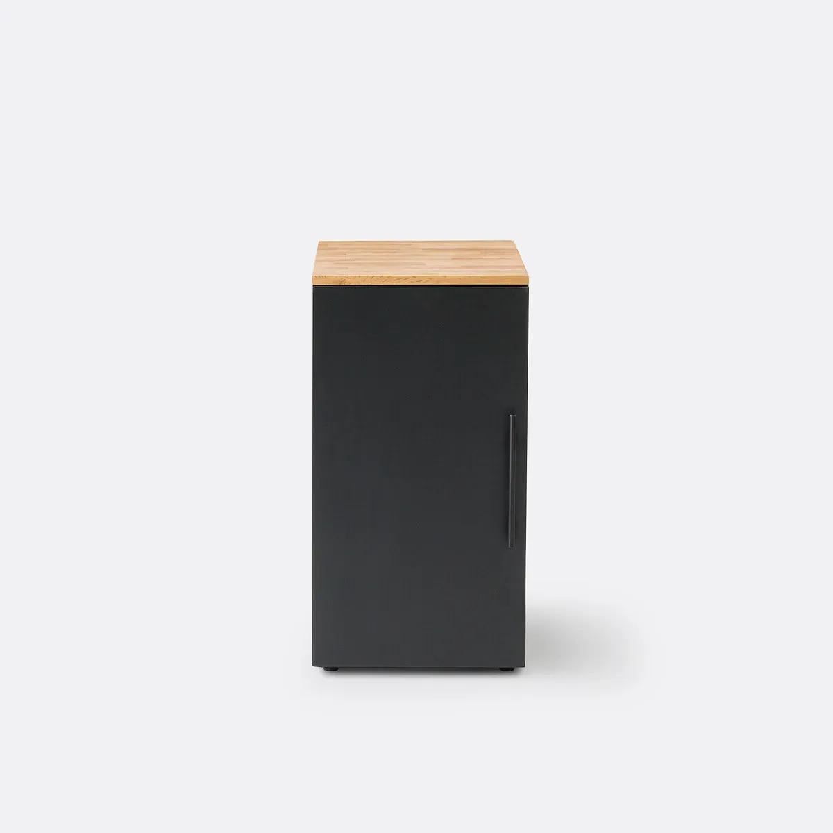 Hiba 1-Door Desk Cupboard Unit - Oak, Metal alternate view