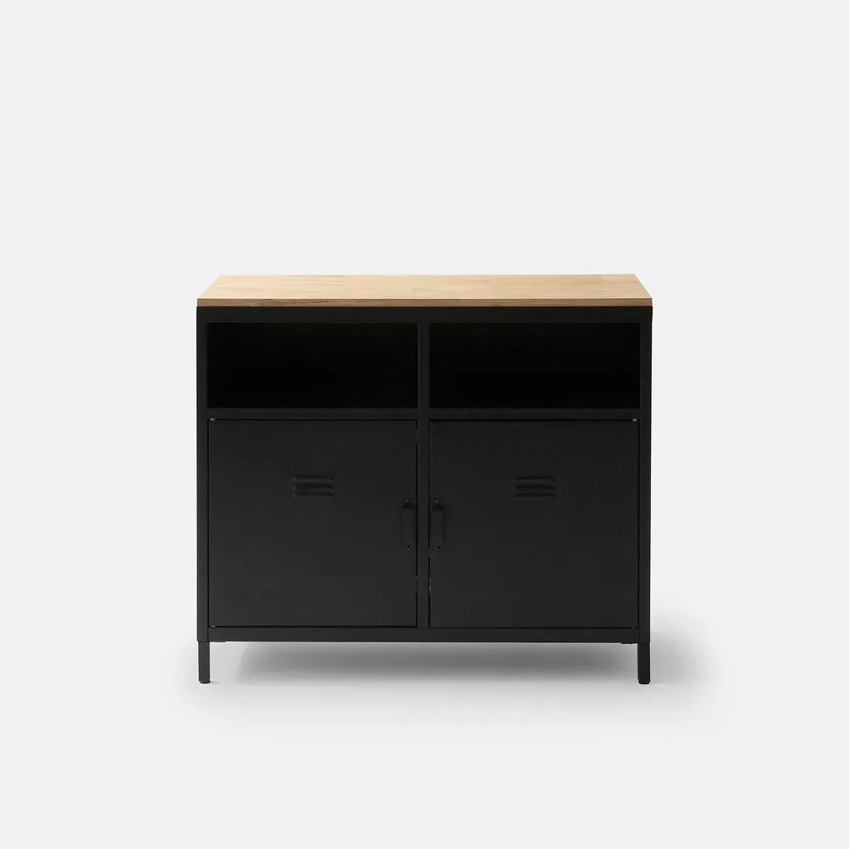 Hiba 2-Door Kitchen Cabinet with Storage - Black, Metal alternate view