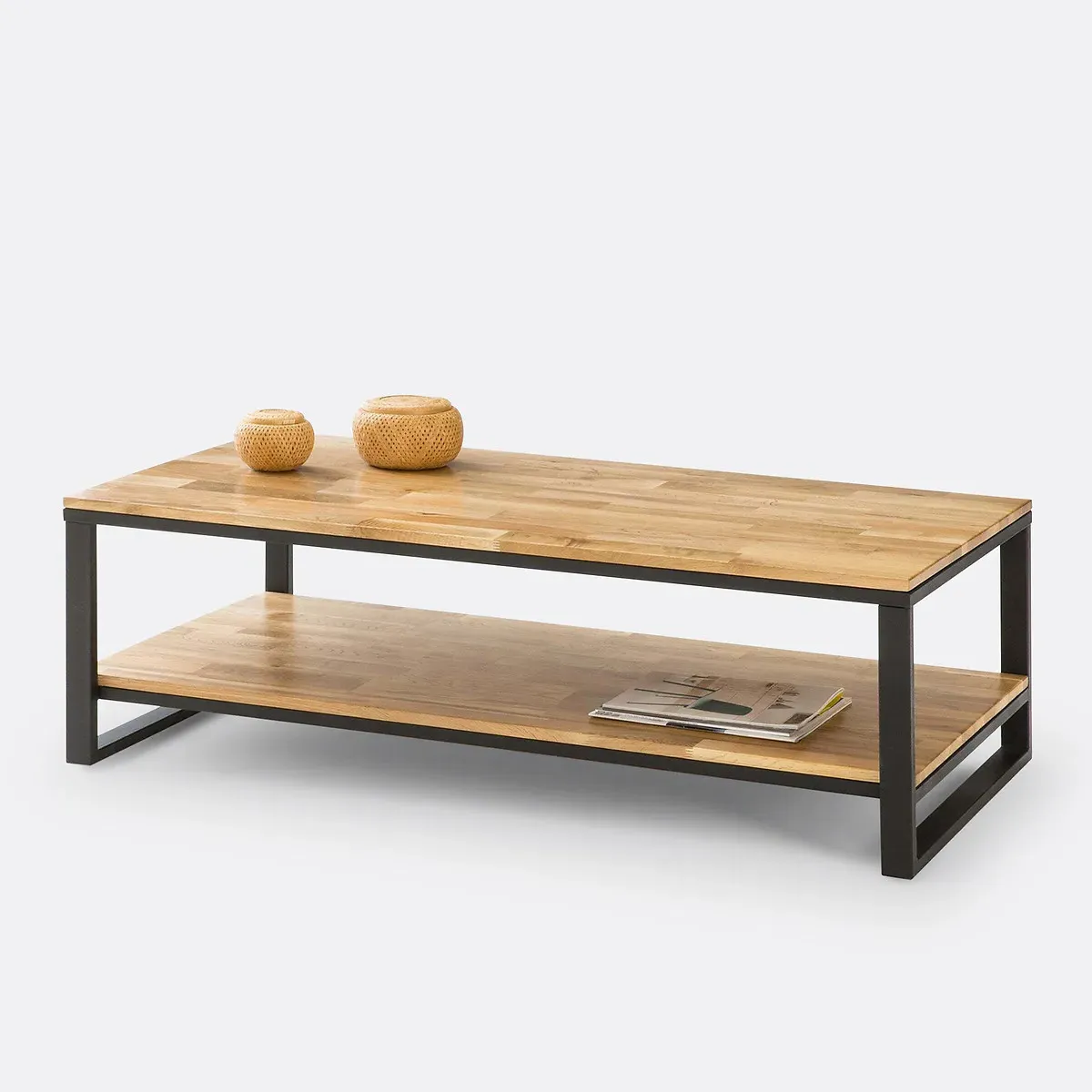 Hiba 2-Tier Coffee Table - Natural, Solid Oak product