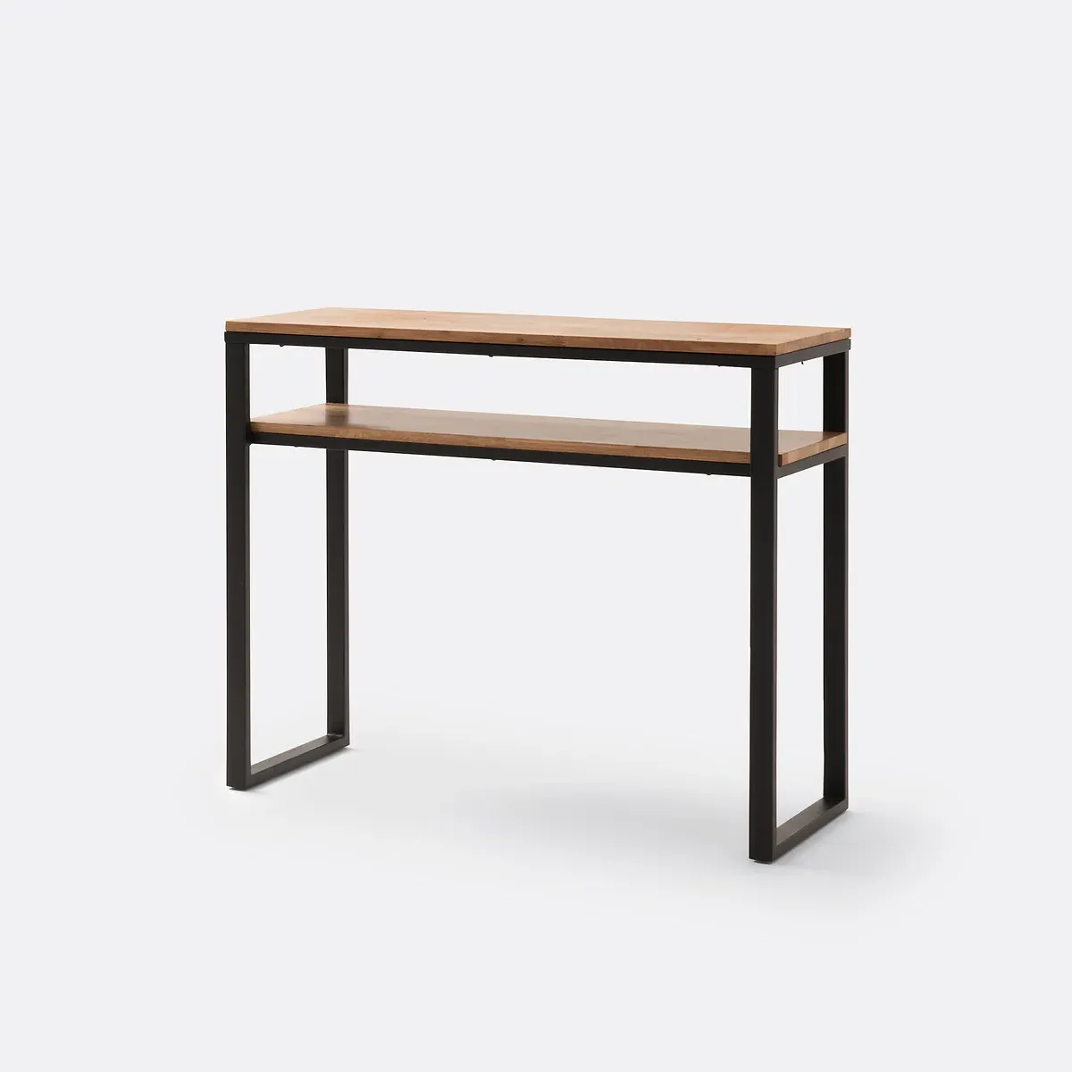 Hiba 2-Tier Console Table - Natural, Solid Oak & Steel product