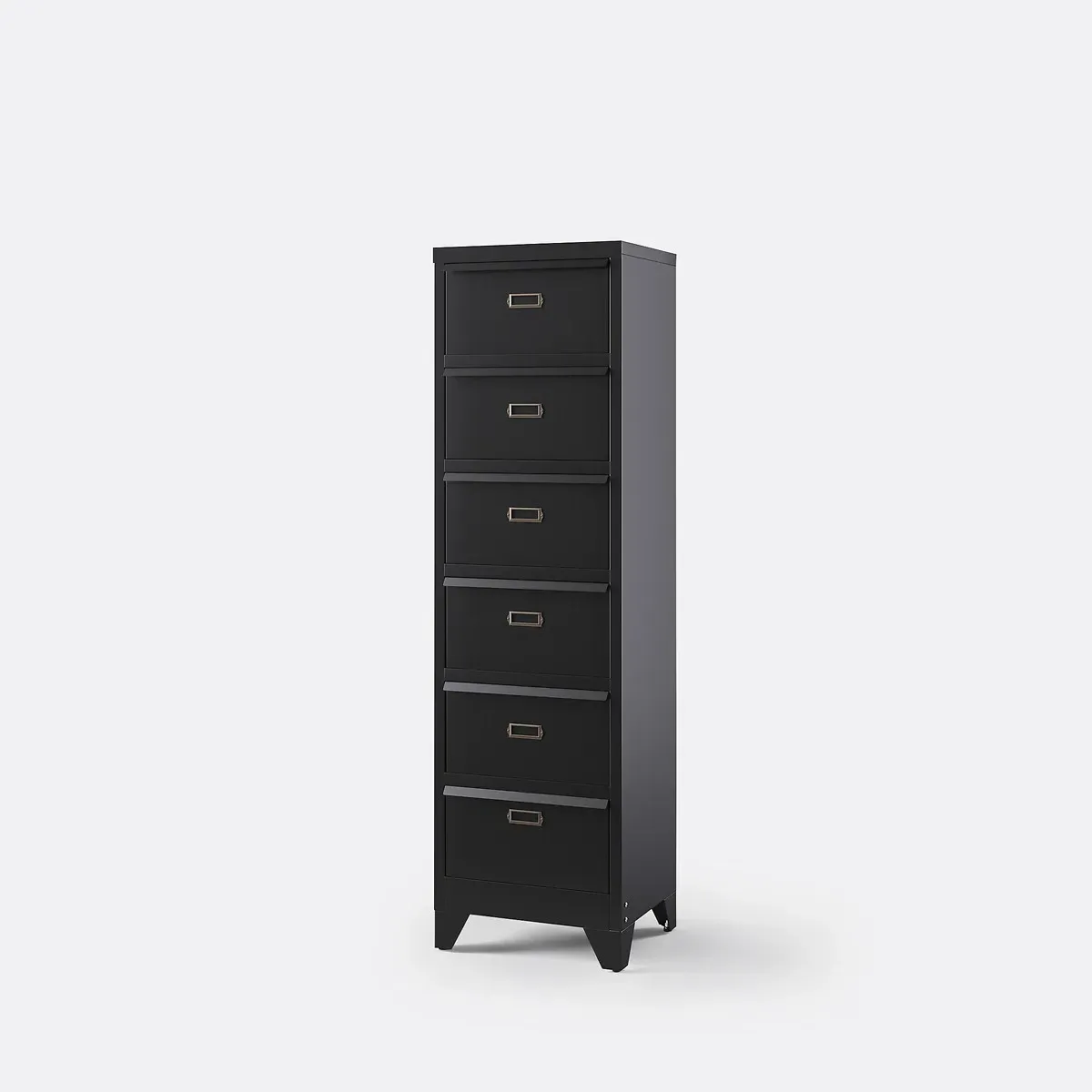 Hiba 6-Drawer Metal Storage Unit with Labels - Black product