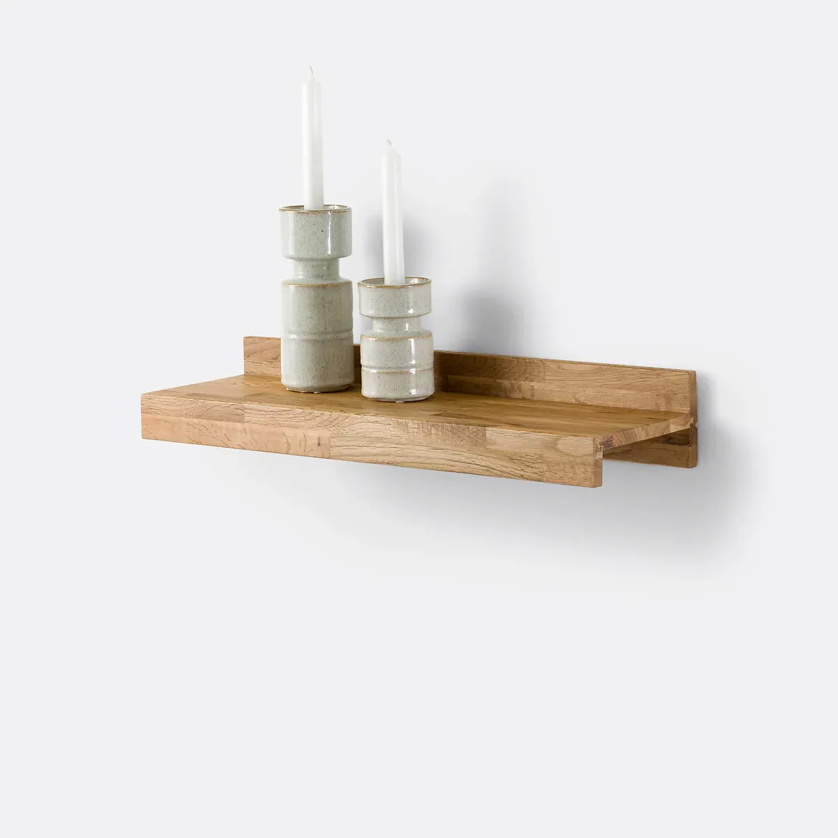 Hiba 60cm Wall Shelf - Natural, Solid Oak alternate view