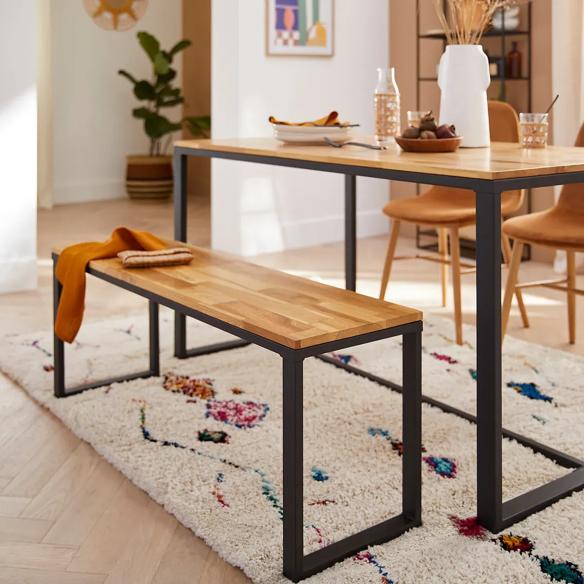 Hiba Bench - Natural, Solid Oak alternate view