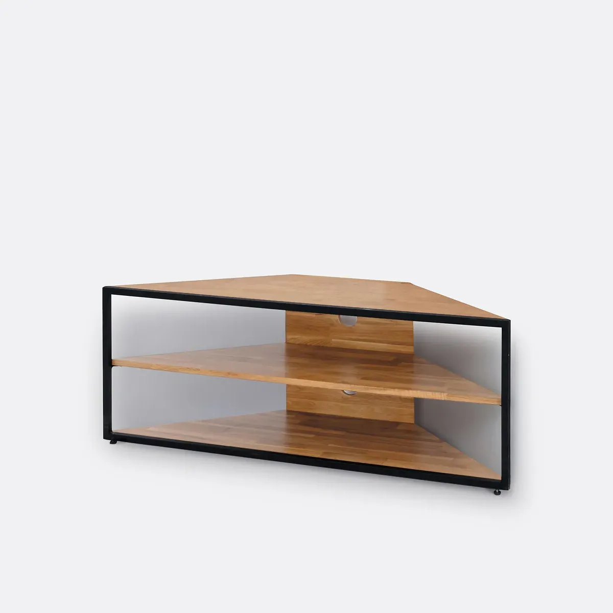 Hiba Corner TV Unit - Oak, Solid Oak & Steel product
