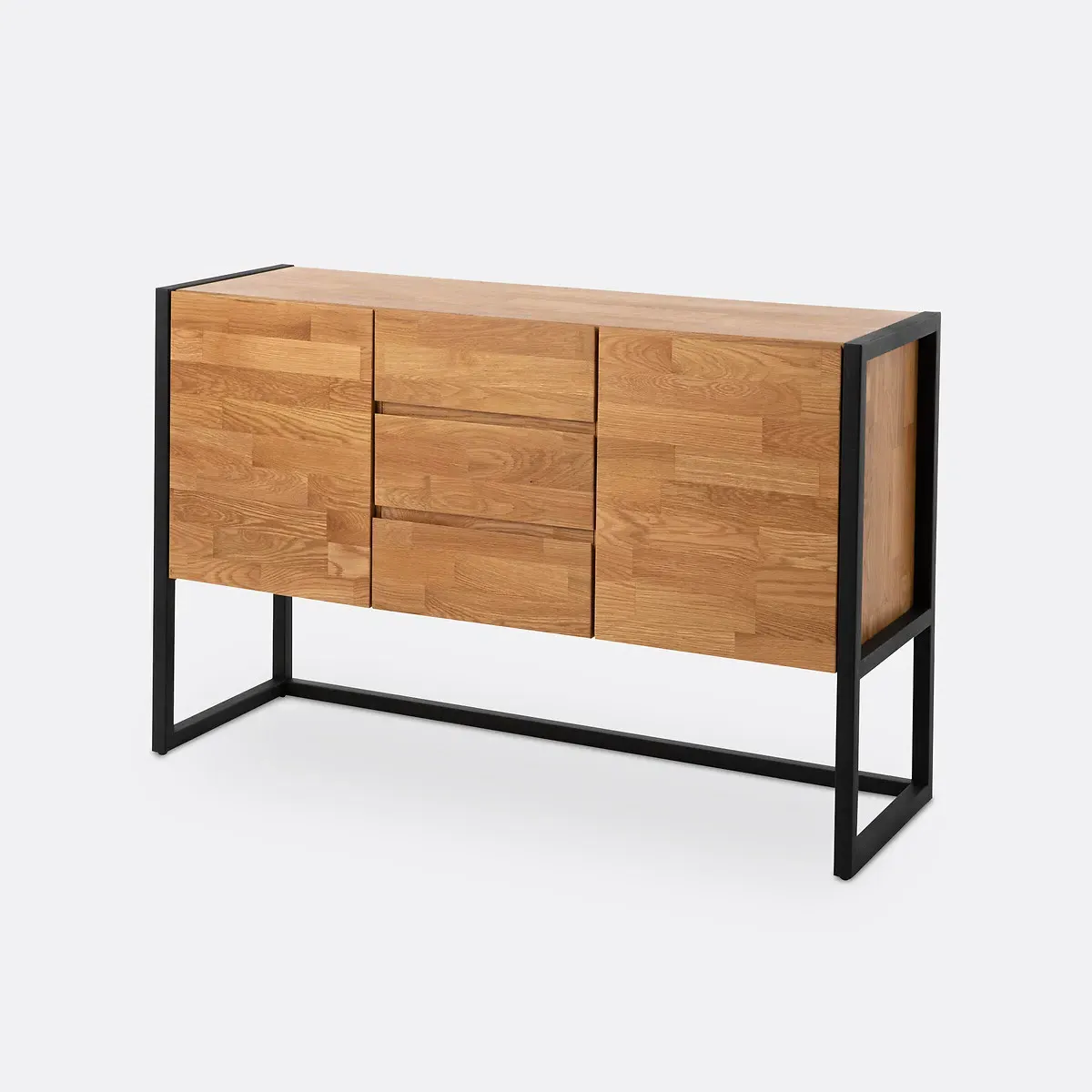 Hiba Industrial Sideboard with Drawers - Oak, Steel product