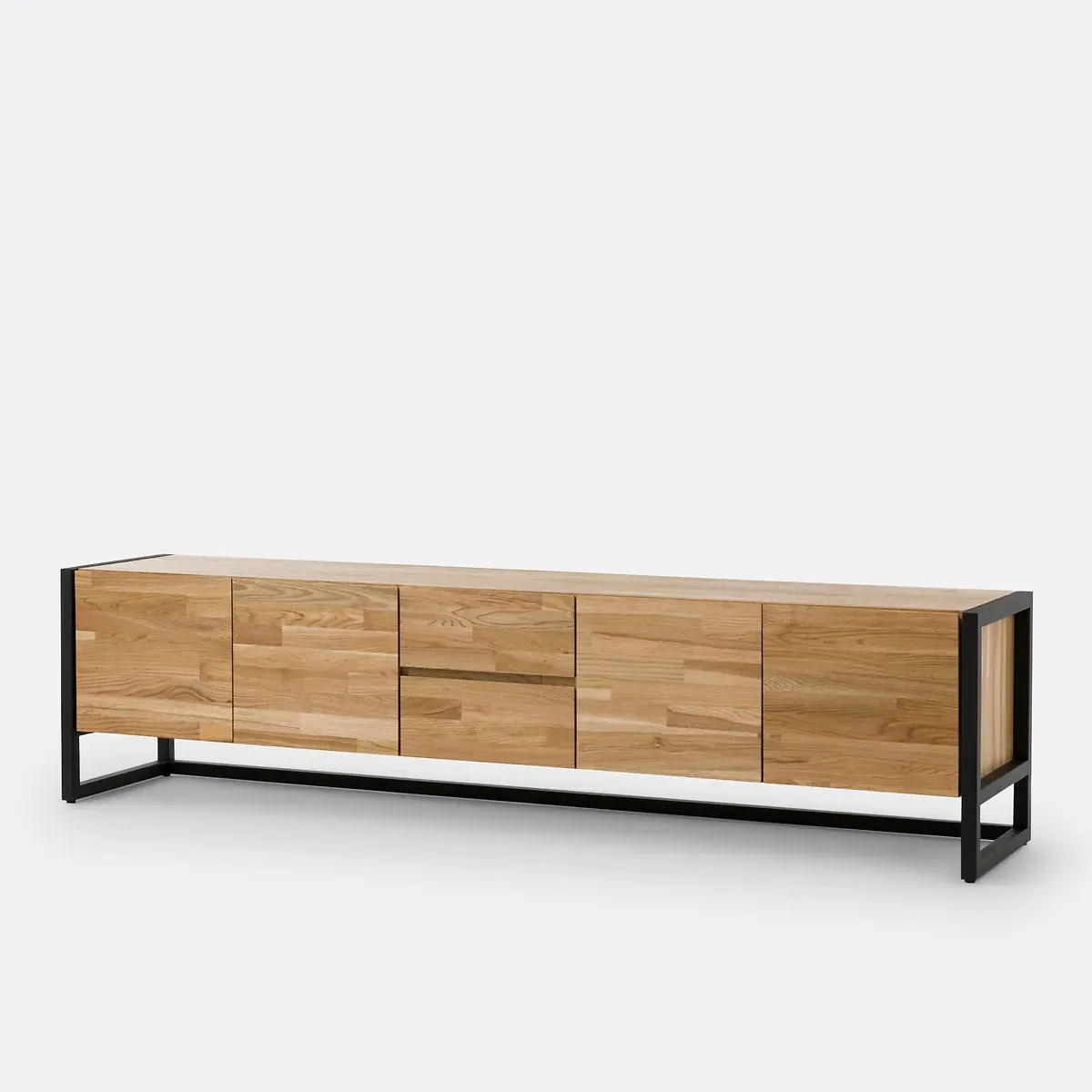 Hiba L200cm TV Stand - Oak, Solid Oak & Steel alternate view