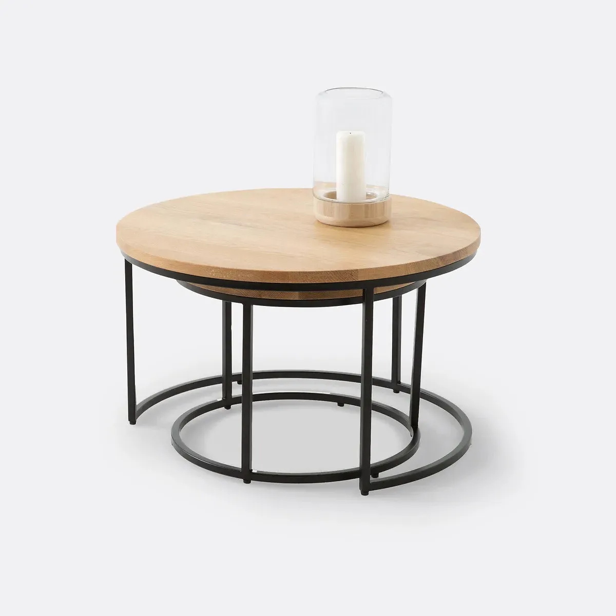 Hiba Set of 2 Nesting Coffee Tables - Oak alternate view