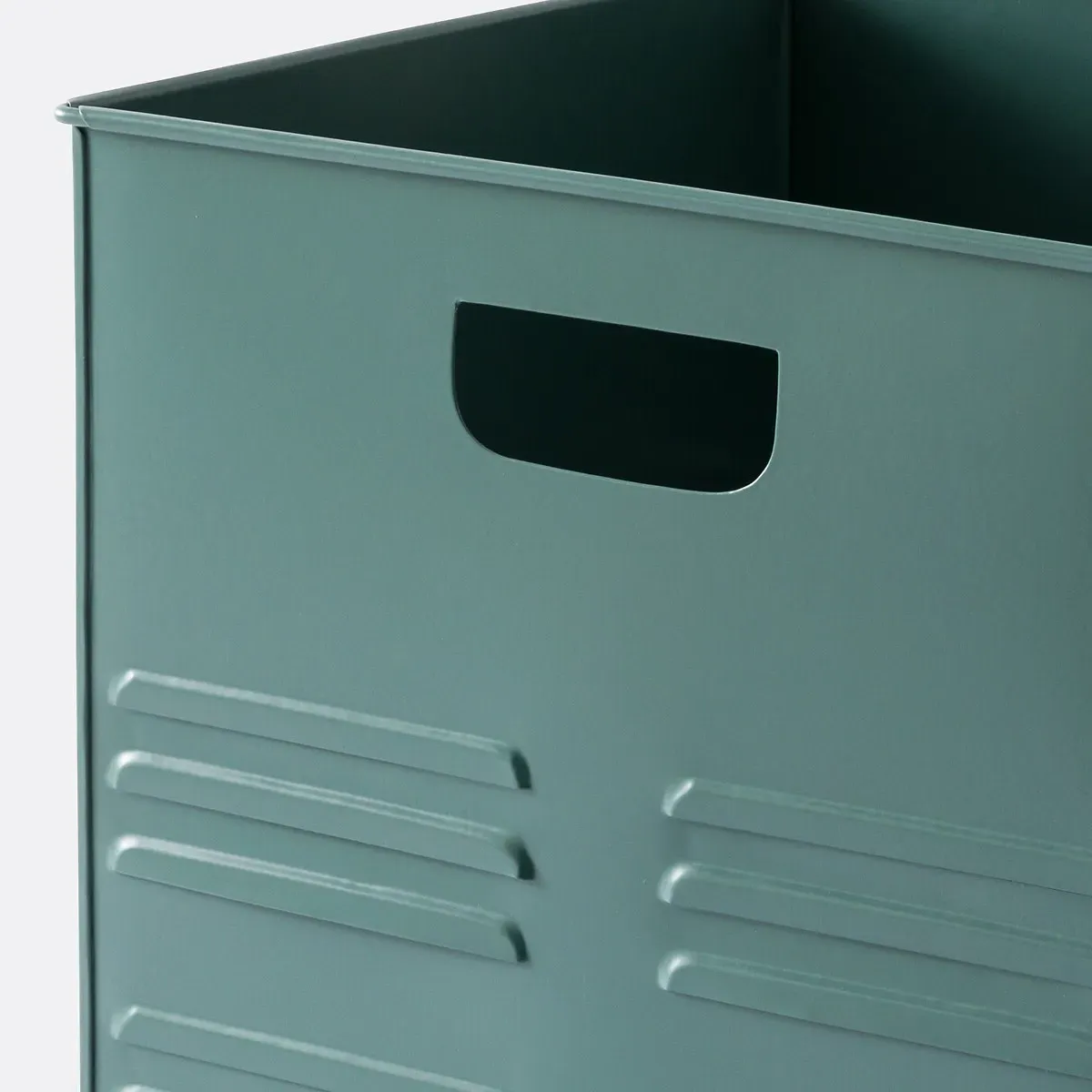 Hiba Storage Cube with Handles - Grey-Green, Steel alternate view