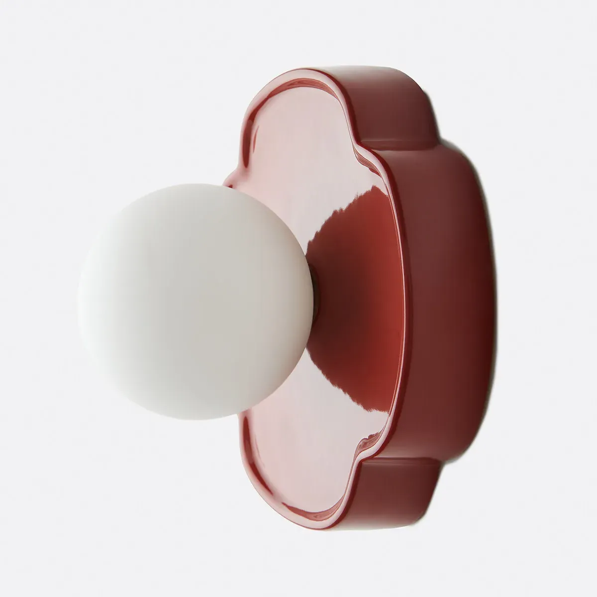 Holi Flower-Shaped Wall or Ceiling Light - Burgundy, Ceramic product