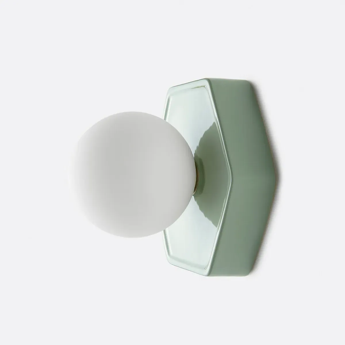Holi Hexagonal Wall & Ceiling Light - Grey-Green, Ceramic product