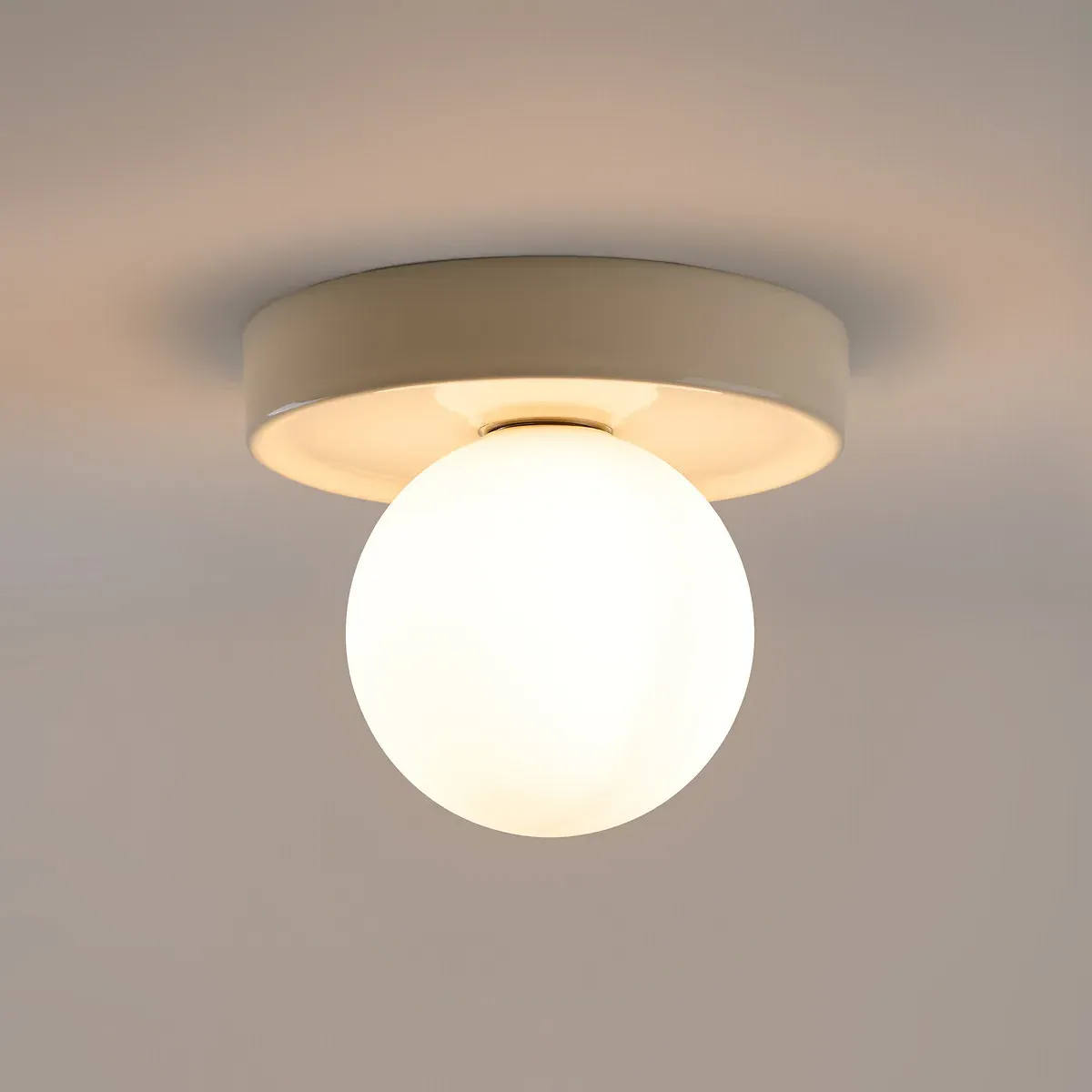 Holi Round Ceramic and Opal Glass Ceiling/Wall Light - Ecru alternate view