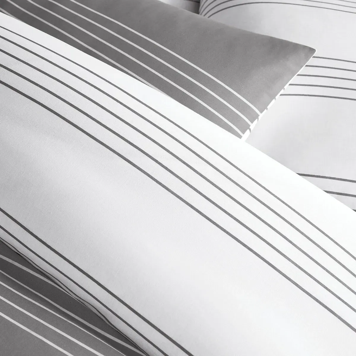Horizon Reversible Duvet Cover - Grey, Cotton alternate view