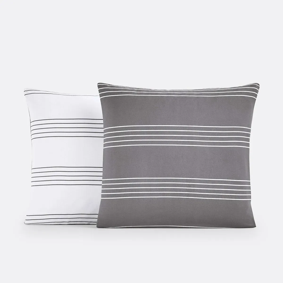 Horizon Striped Pillowcase - Grey, Cotton alternate view