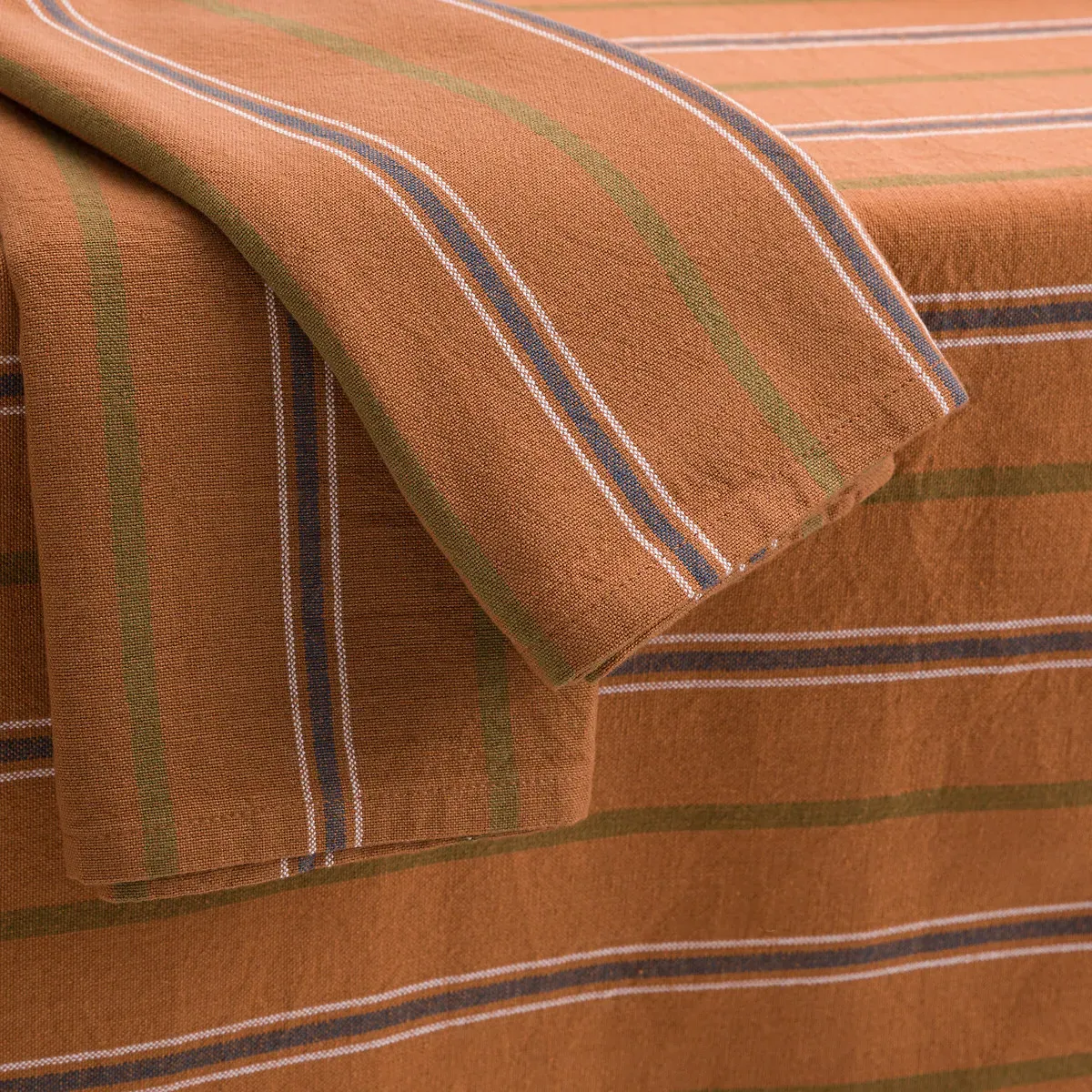 Hortense Striped Tablecloth - Hazel, Cotton alternate view