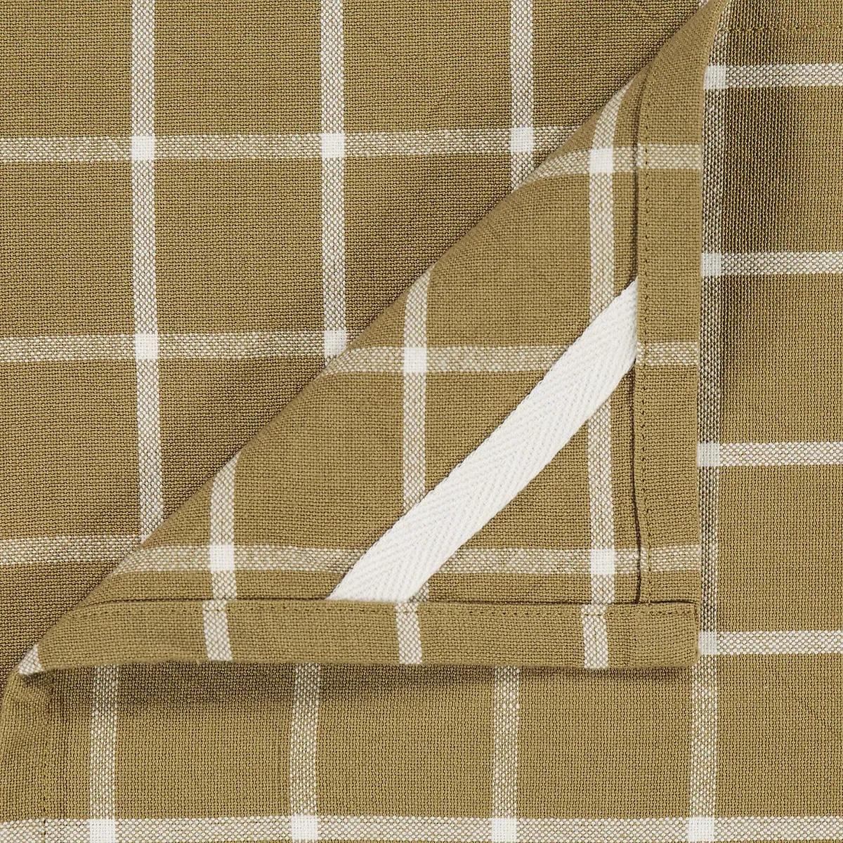Hortense Tea Towels Set of 2 - Olive Green, Washed Cotton alternate view