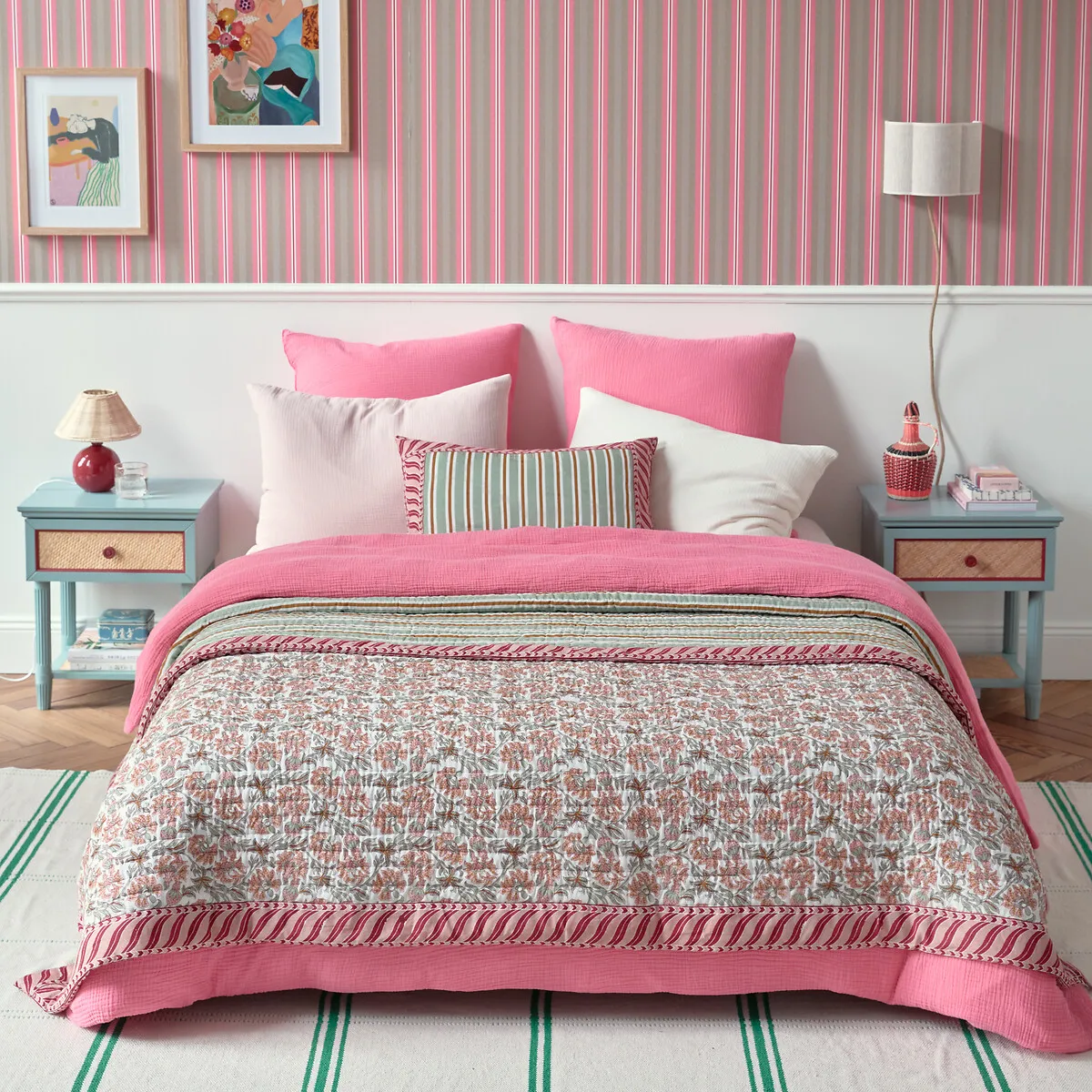 Hyacinthe Quilted Bedspread - Printed, Cotton alternate view