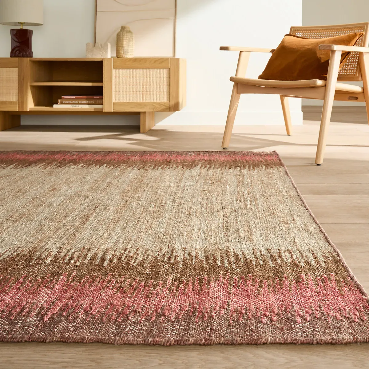 Ikat Rug - Pink, Jute product