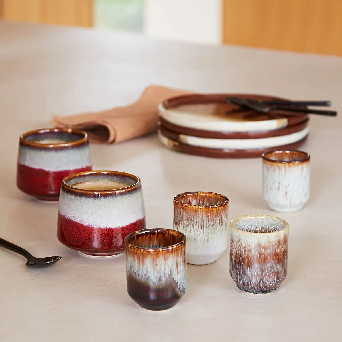 Illiano Espresso Cups Set of 4 - Reactive Glazed Stoneware alternate view