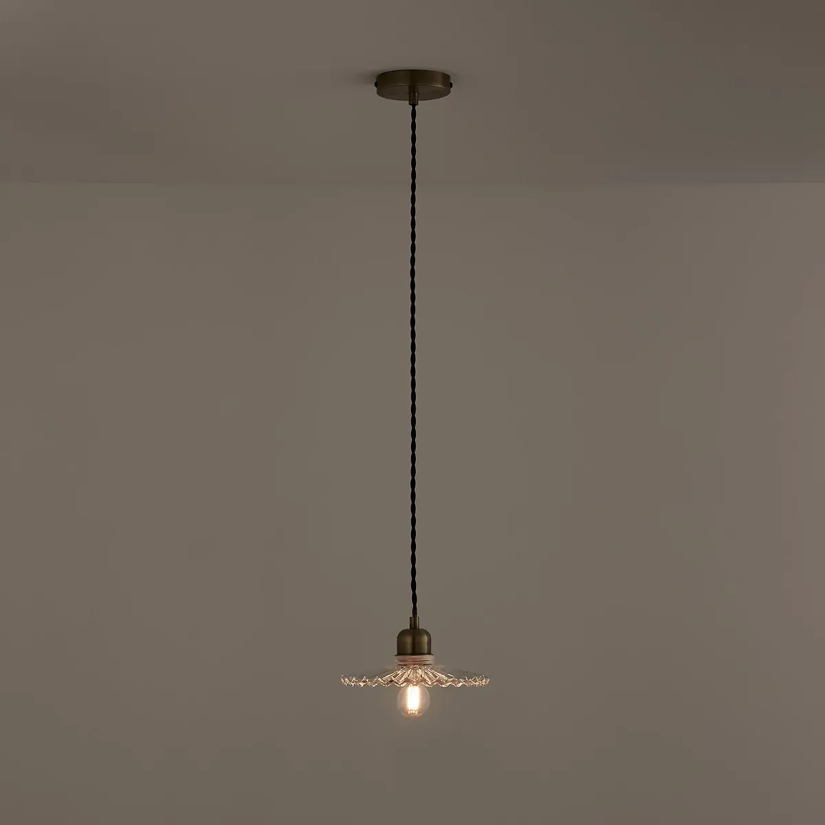 Iloa 20cm Ceiling Light - Brass, Ribbed Glass alternate view