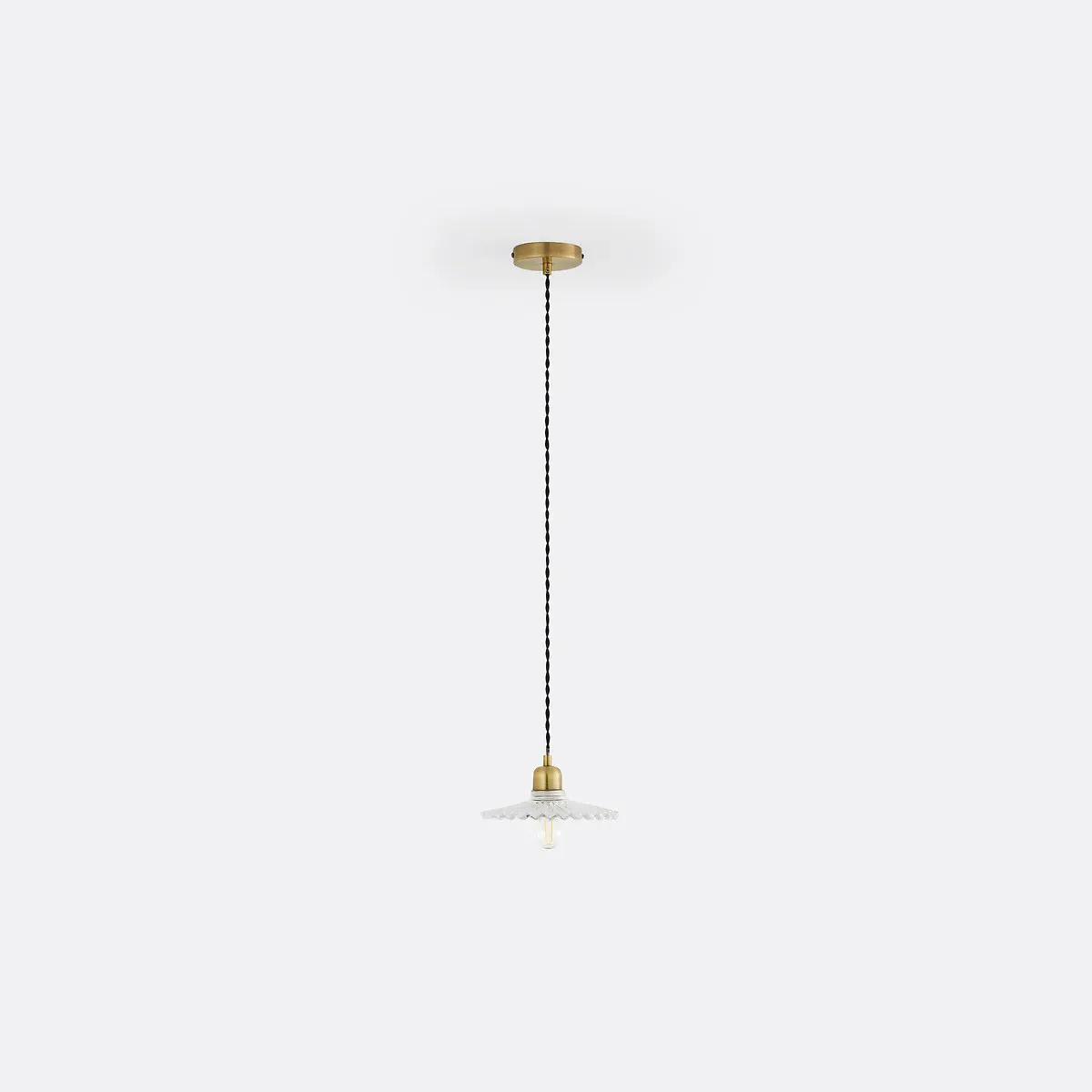 Iloa 20cm Ceiling Light - Brass, Ribbed Glass product