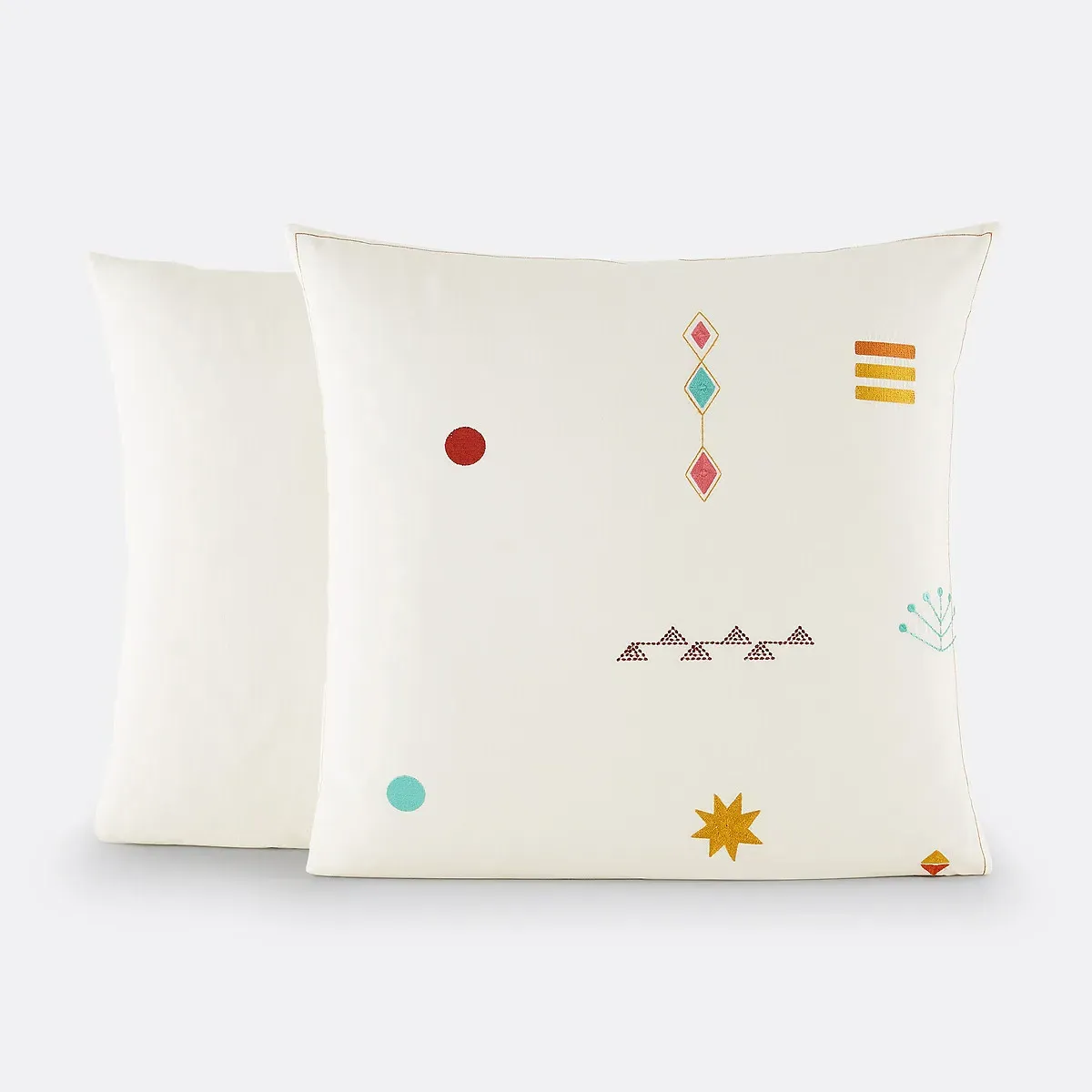 Imani Embroidered Vintage Pillowcase - Off-White, Cotton alternate view