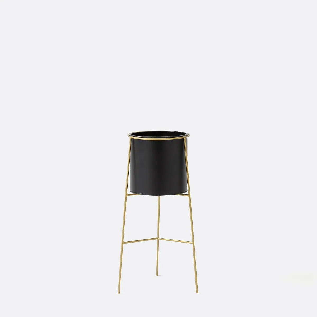 Inaya Raised Metal Planter - Black, Brass product