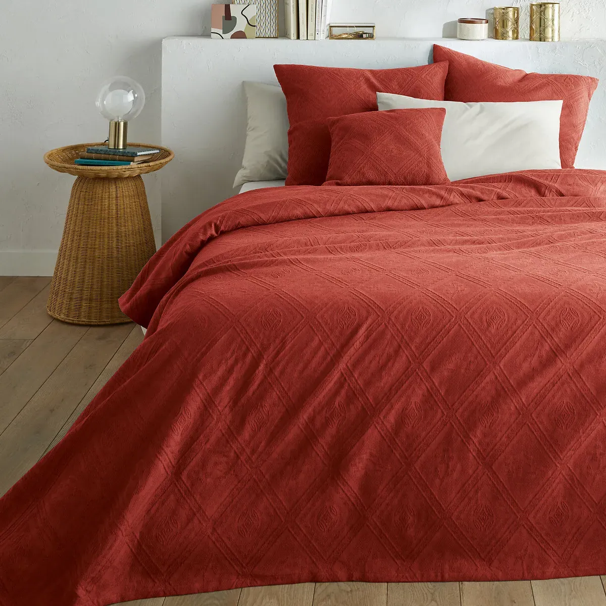 Indo Cotton Jacquard Bedspread - Rouge Basque product
