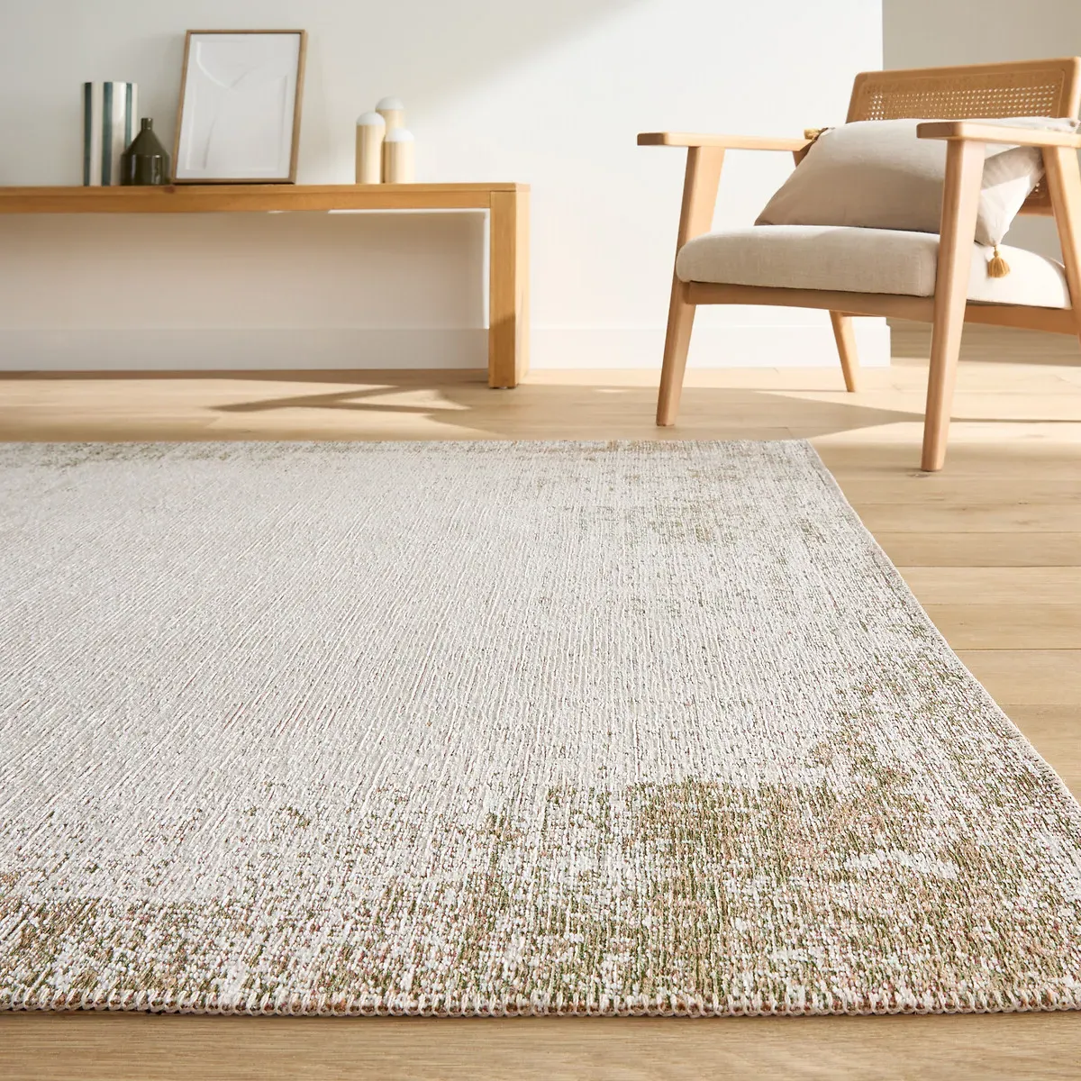 Inoka Flat Woven Rug with Used Effect - Polyester, Jute product