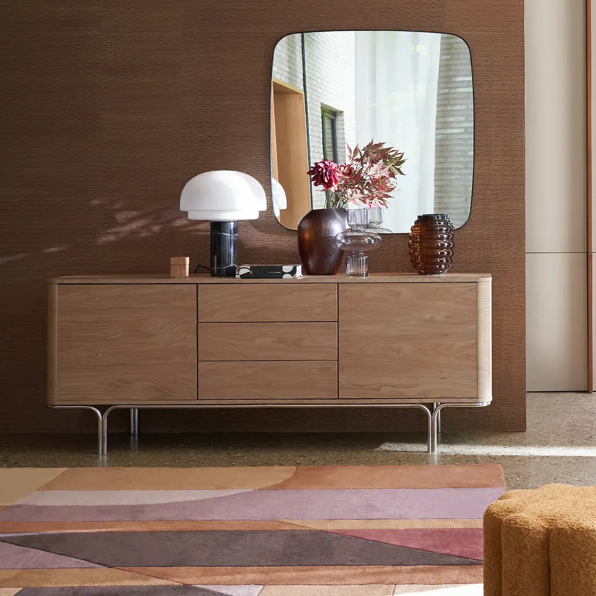 Iodus Square Wall Mirror - Brass, Iron alternate view