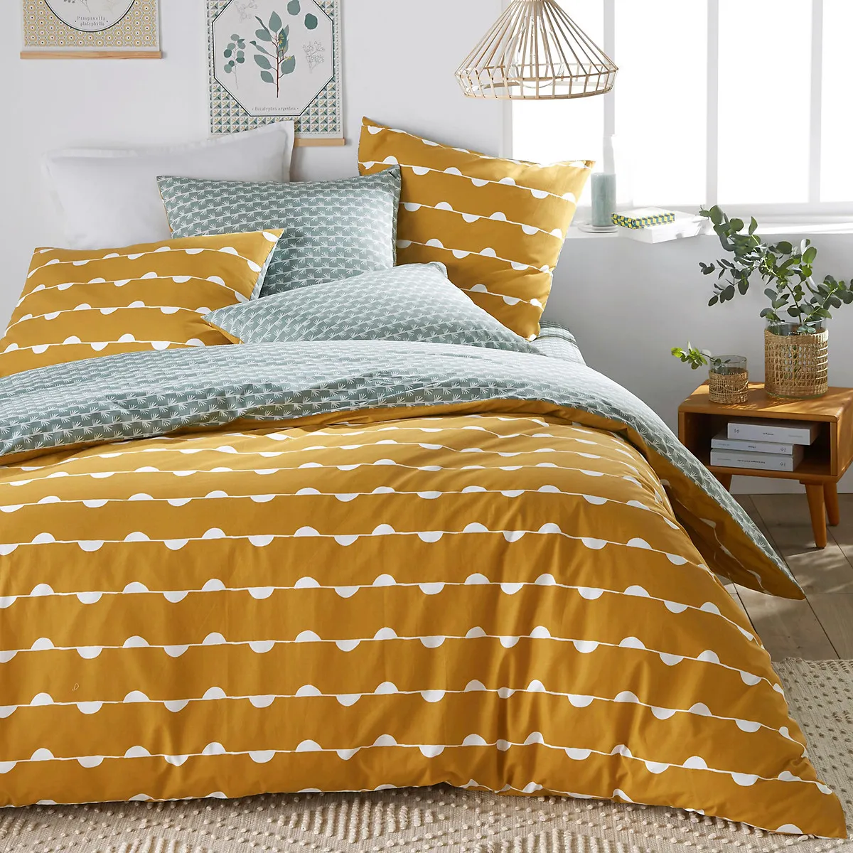 Irun Geometric Duvet Cover - Yellow, Cotton product