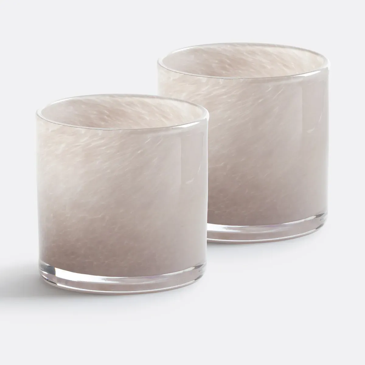Iva Set of 2 Tealight Holders - Grey, Coloured Glass product