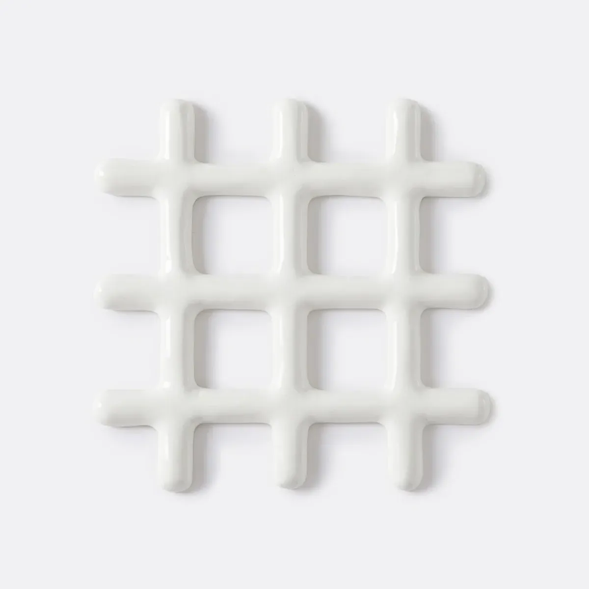 Ivon Square Grid Trivet - Creamy White, Cast Aluminium product