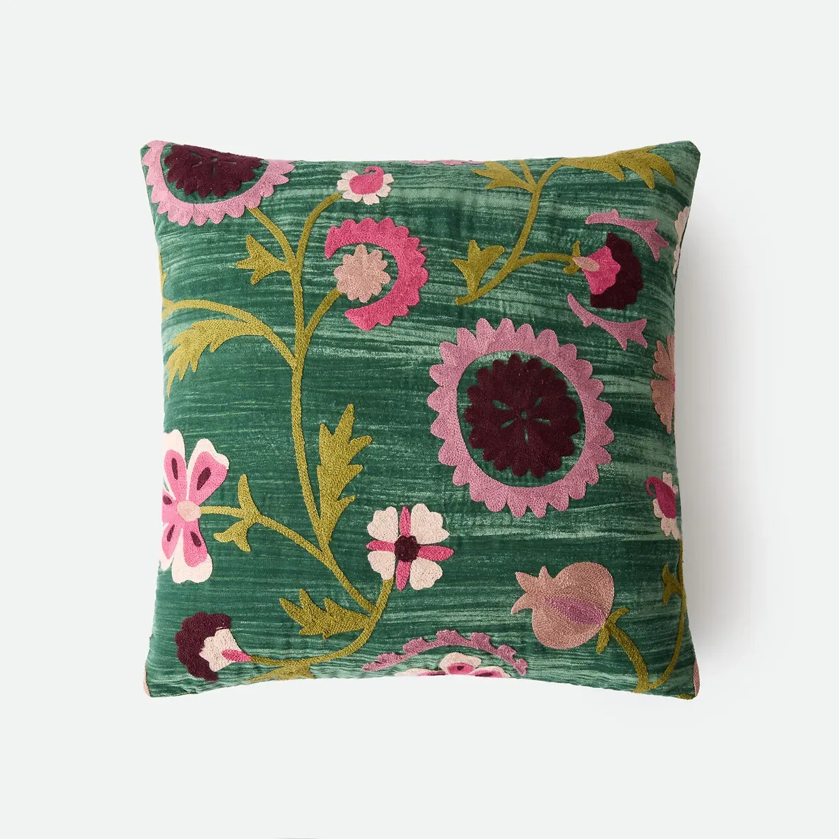 Izild Cushion Cover with Floral Embroidery - Multi-Coloured, Velour product