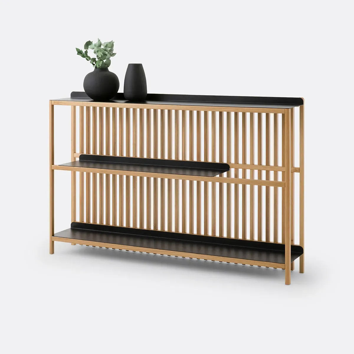 Jac Slatted Console Table - Oak, Solid Oak & Steel product