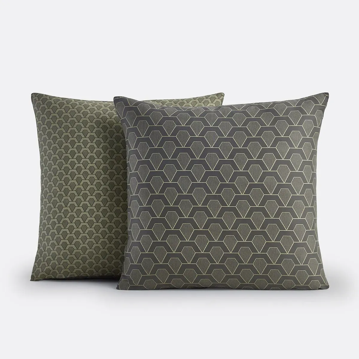 Jacob Cotton Satin Pillowcase - Grey, Khaki alternate view