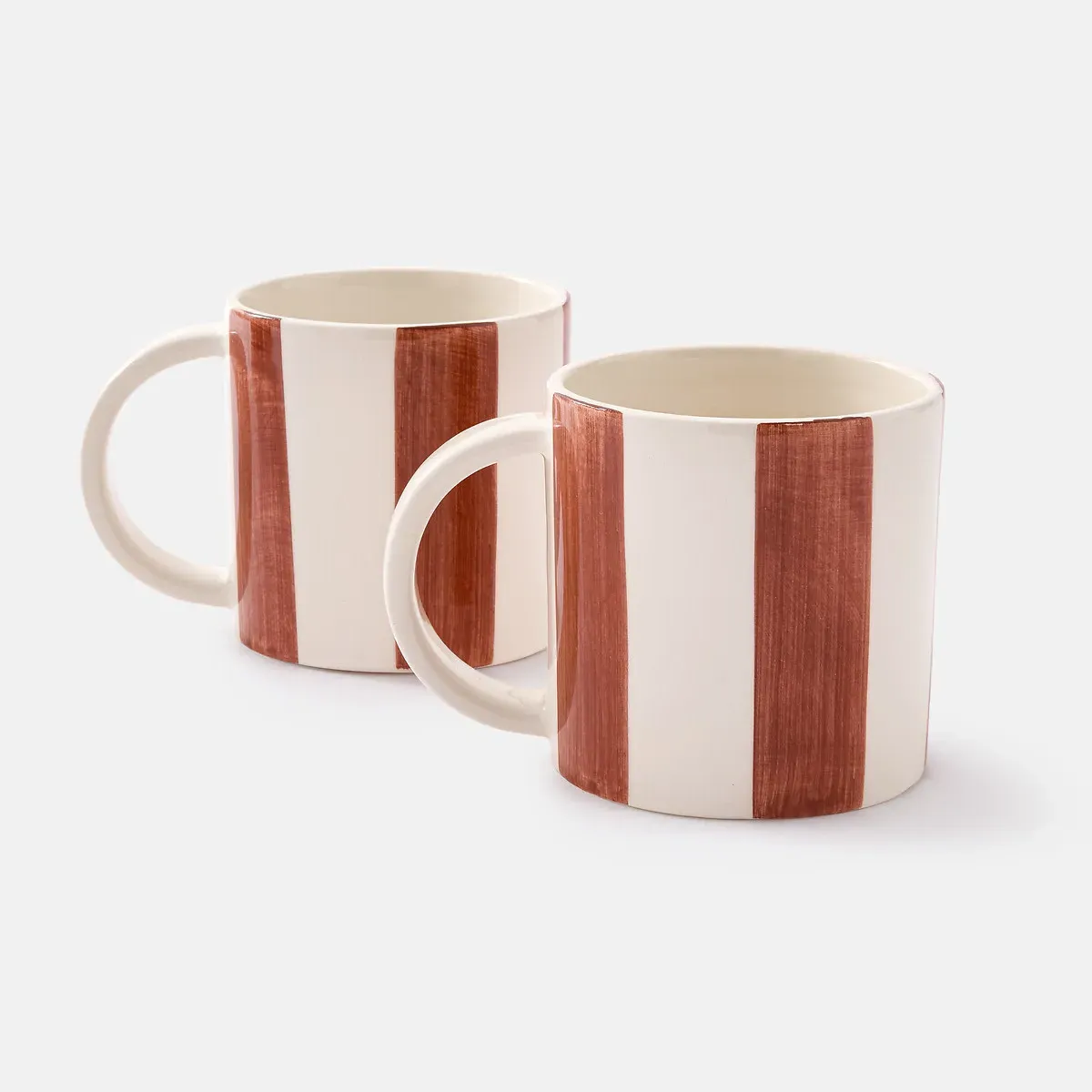 Jaoma Set of 2 Striped Earthenware Mugs - Sienna product