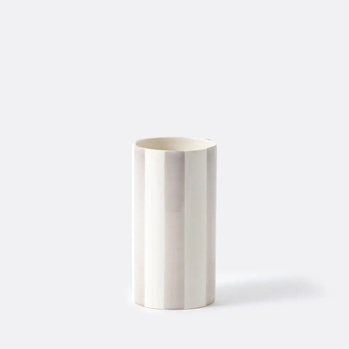 Jaoma Striped Ceramic Vase H18cm - Beige product